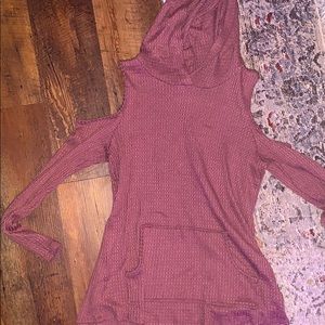 Waffle hoodie sweater! Shoulderless!